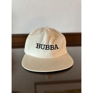 Bubba Brand Cap Hat Vintage Retro Six Panel Beige Strapback
